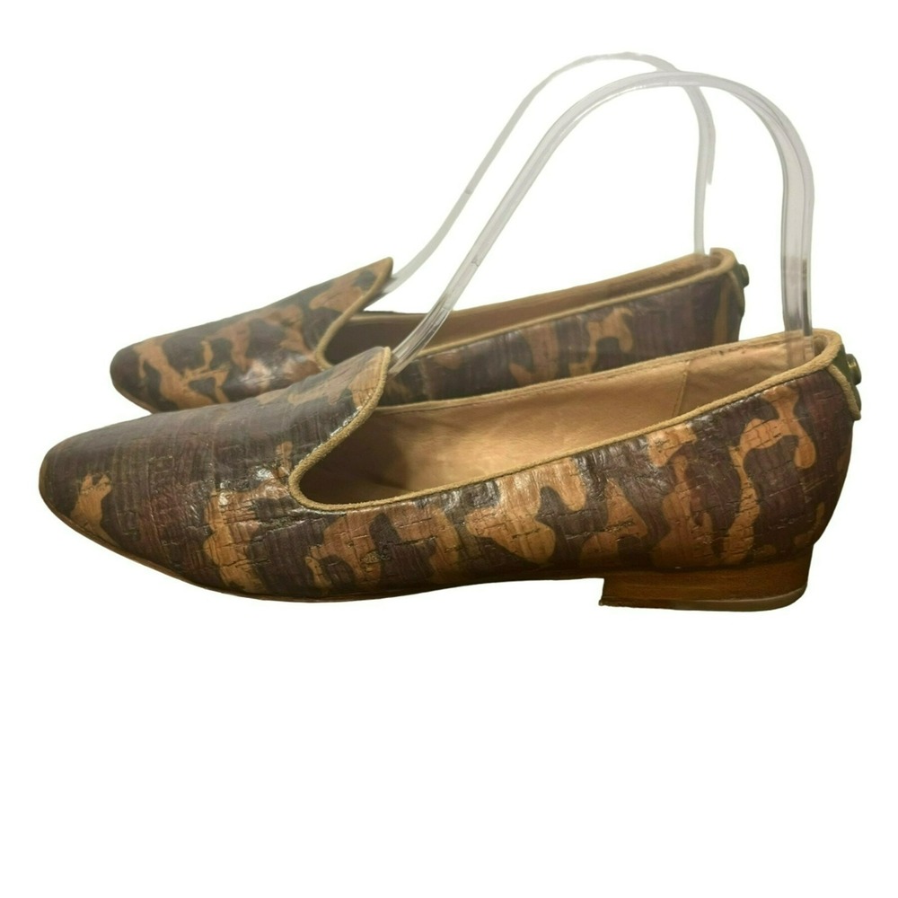 Australia Luxe Collective Camo Loafers Flats Leather Brown Tan Slip On Shoes 6